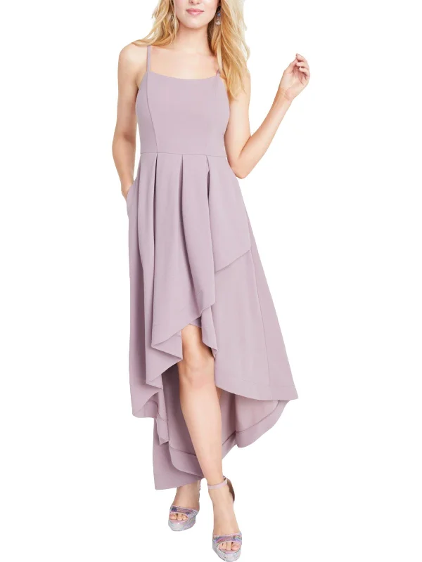 Doorbuster Deal Juniors Womens Sleeveless Hi-Low Evening Dress