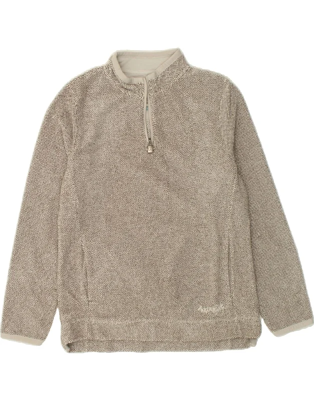 Unmissable Offer WEIRD FISH Womens Zip Neck Fleece Jumper UK 12 Medium  Grey Polyester