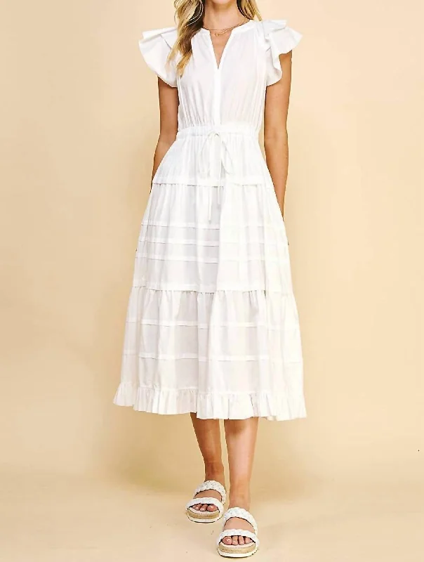 Blowout Sale Trixie Tiered Dress In White