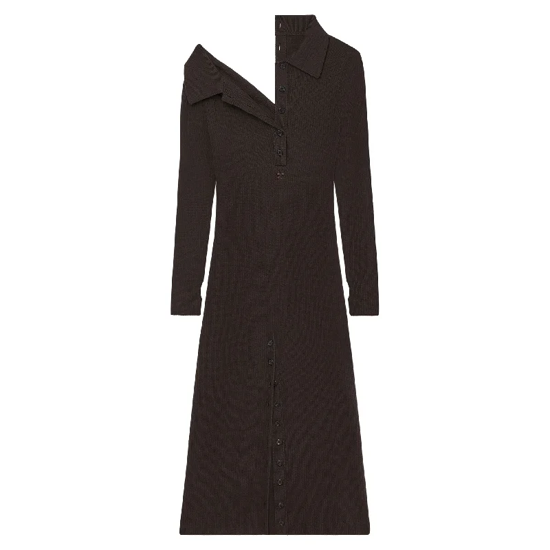 Savings Event Multi-Buttons Light Wool Dress