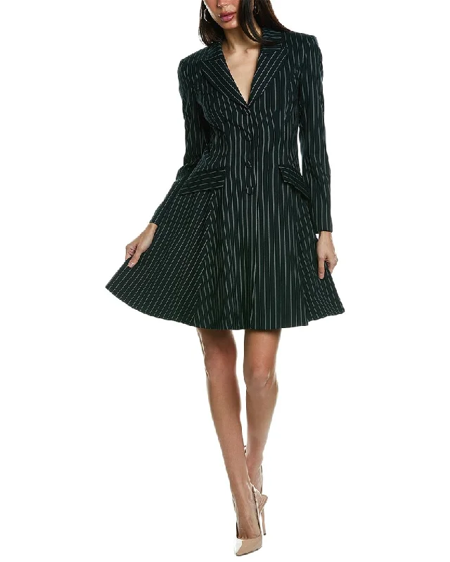 Act Fast Carolina Herrera Button Front Wool-Blend Mini Dress