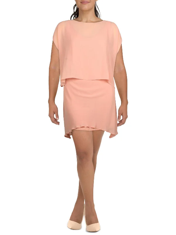 Seasonal Sale Womens Chiffon Short Sleeves Cocktail and Party Dress