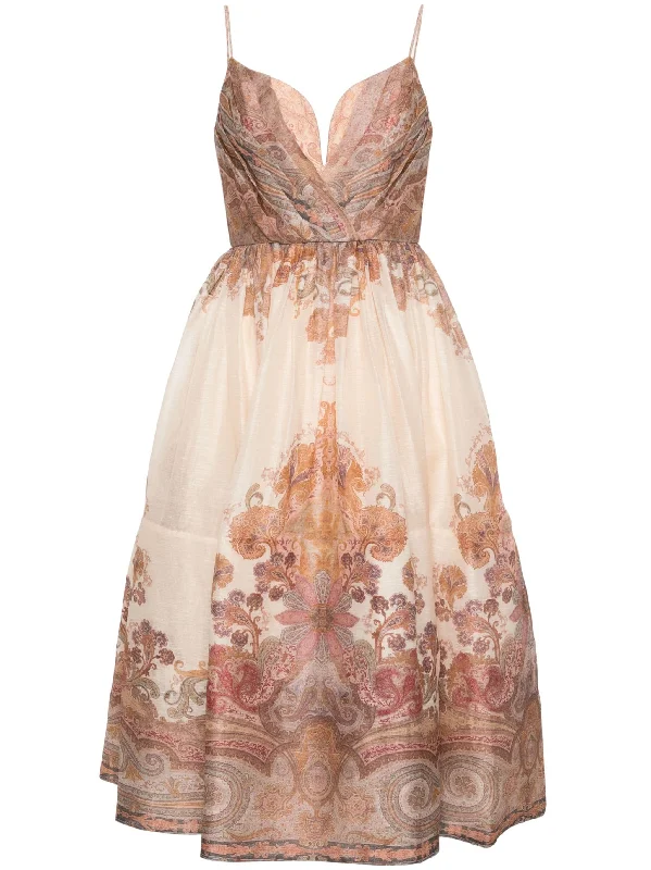 Weekend Special Illustration Draped Midi Dress