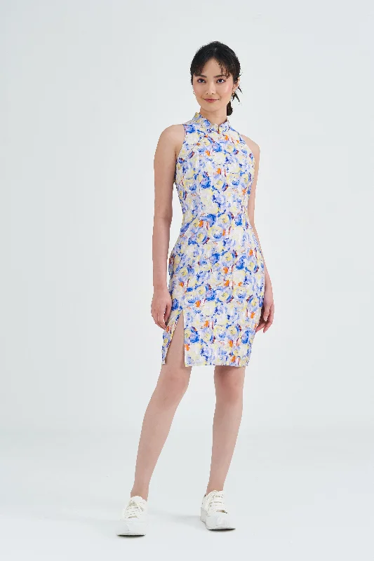 Bargain Blast [Online Exclusive] Peony Abstract Printed Cheongsam