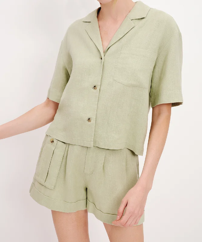 Reduced Prices Heavyweight Linen Camp Shirt - Morning Mist