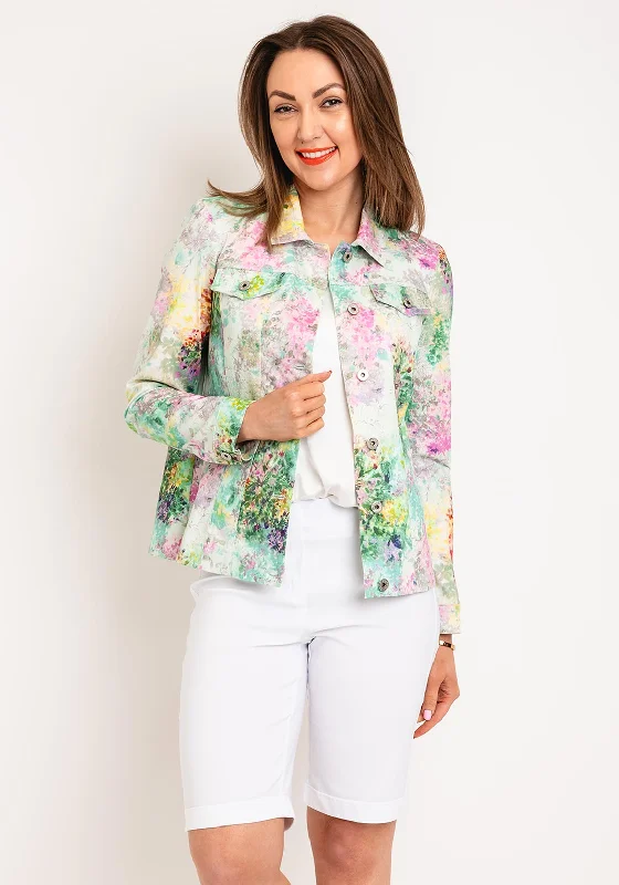Buy More, Save More Robell Happy Floral Garden Denim Jacket, Multi