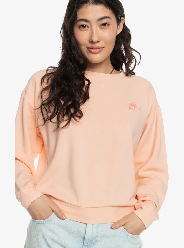 Daily Deals Surfing By Moonlight Crew Neck Sweatshirt - Peach Parfait