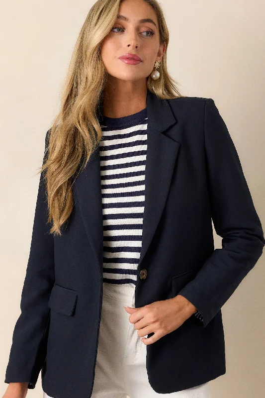Steals and Deals On A Power Trip Navy Blazer
