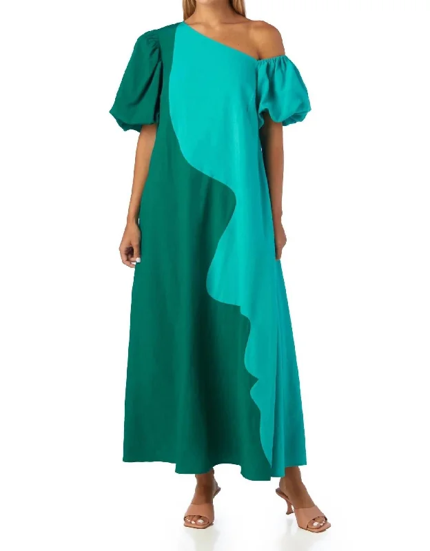 Hurry In Lovett Dress In Damselfly-Dutch Green