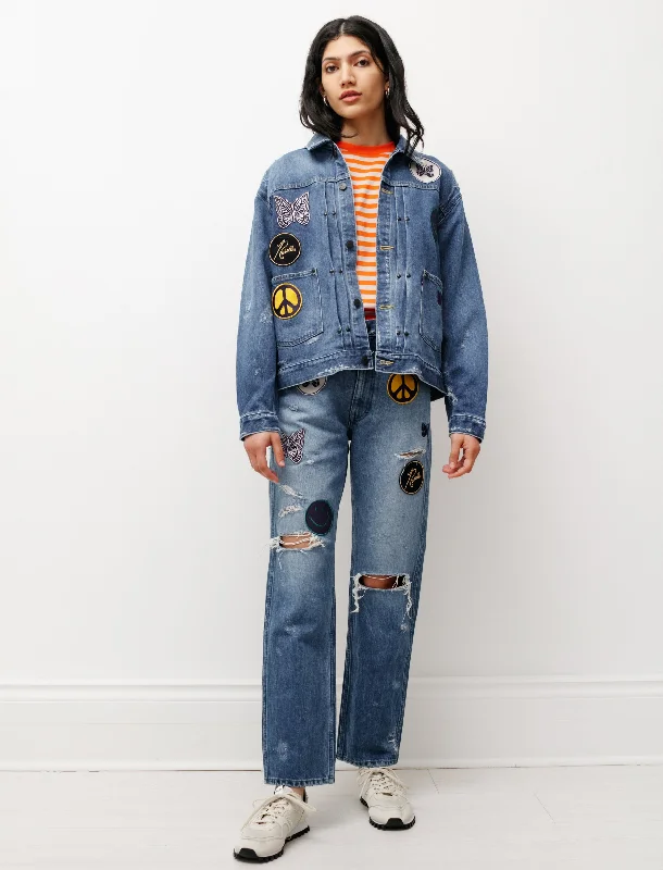 Final Sale Assorted Patches Jean Jacket