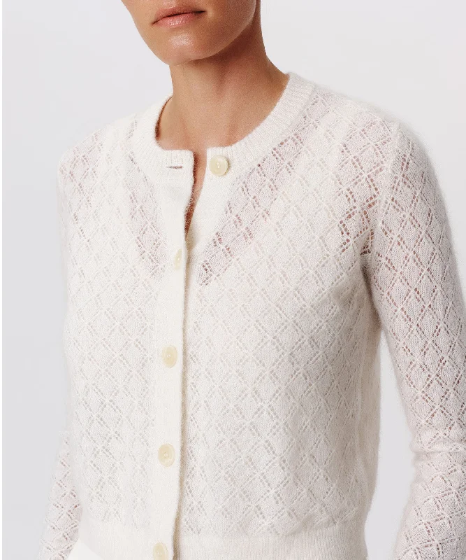 Lowest Price Wool Blend Textured Cardigan - Chalk