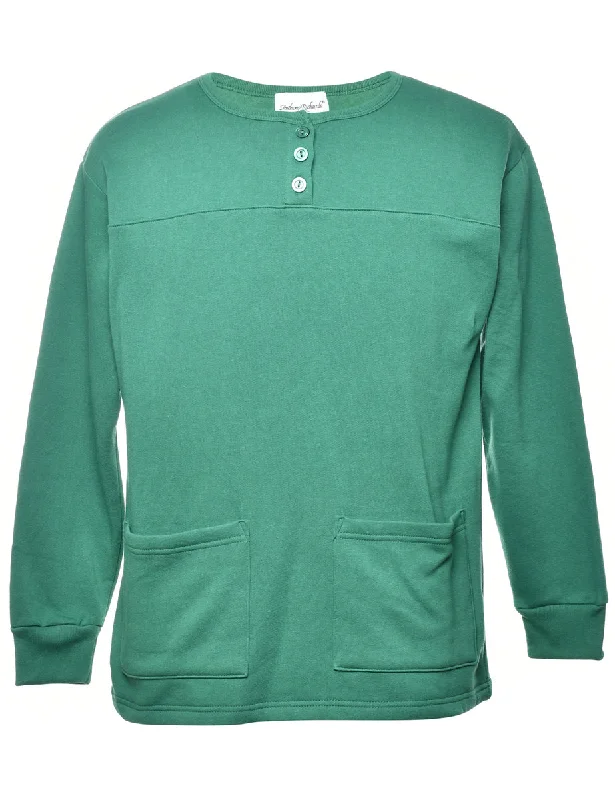 Fantastic Offers Green Plain Sweatshirt - M