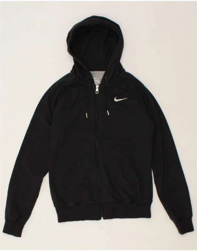 Best Deals NIKE Womens Zip Hoodie Sweater UK 10 Small Black Cotton