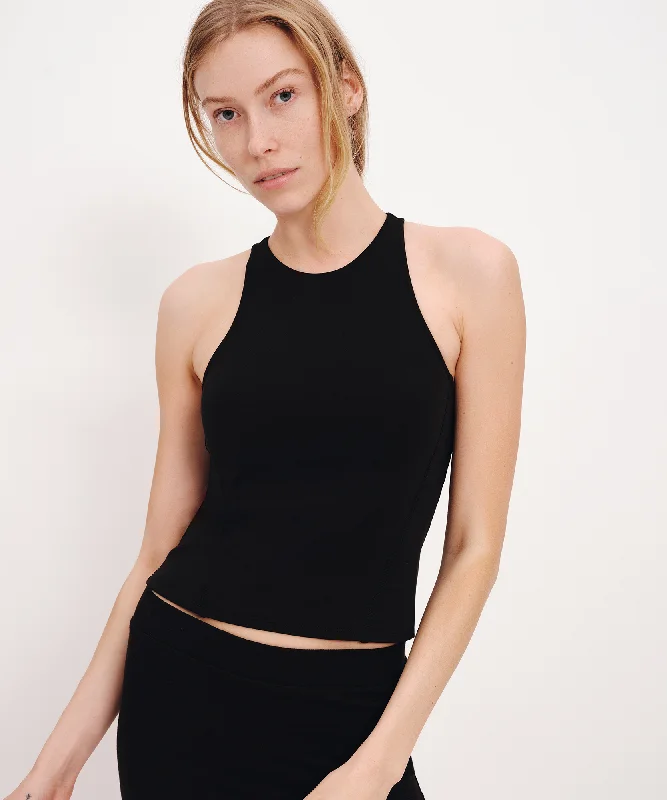Quick Sale Pima Cotton Racer Top - Black