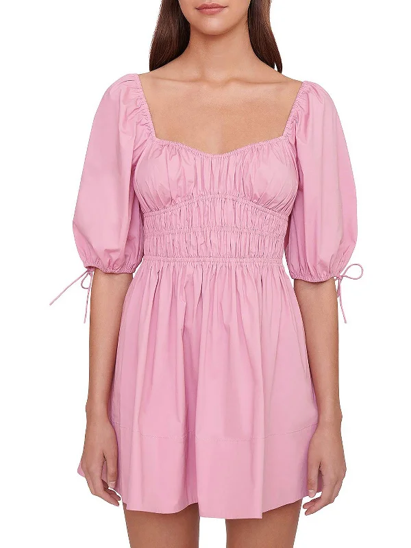 Price Reduction Faye Womens Puff Sleeve Smocked Mini Dress