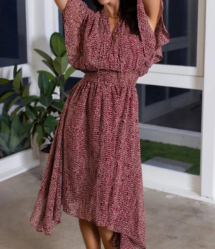 Price Cut Playing Favorites Sienna Smocked Dress In Lotus Lurex