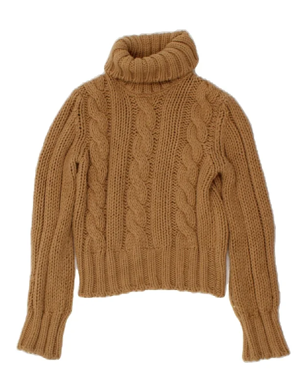 Unbeatable Prices BENETTON Womens Crop Roll Neck Jumper Sweater UK 12 Medium Brown Acrylic Unbeatable Prices BENETTON Womens Crop Roll Neck Jumper Sweater UK 12 Medium Brown Acrylic