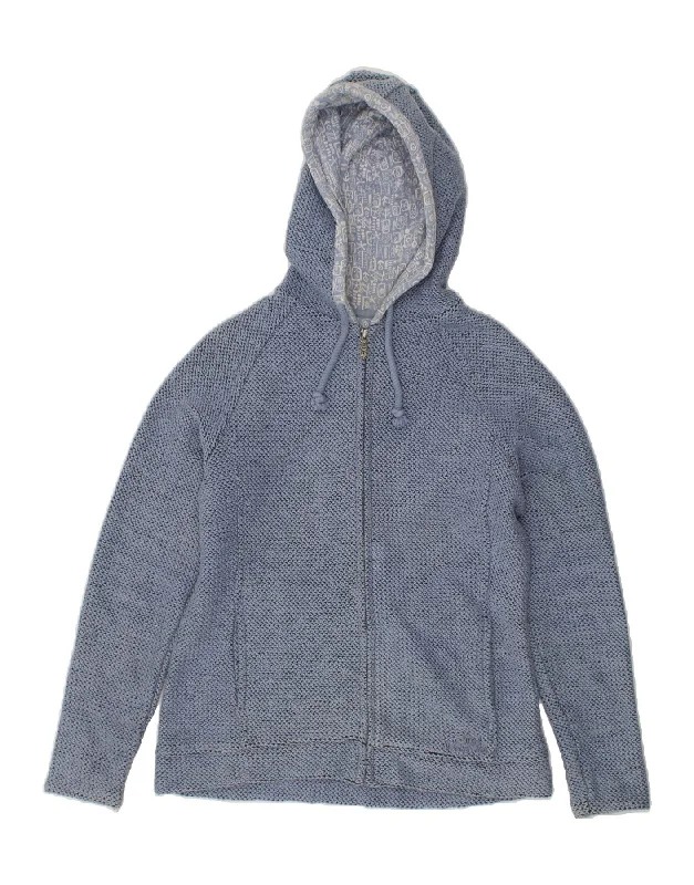 Big Savings WEIRD FISH Womens Zip Hoodie Sweater UK 12 Medium Blue Cotton