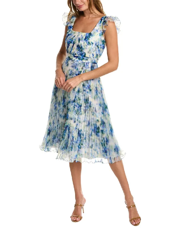 Bargain Prices Theia Pleated Organza Midi Dress