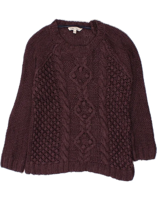 Massive Deals FAT FACE Womens Boat Neck Jumper Sweater UK 10 Small Burgundy Acrylic