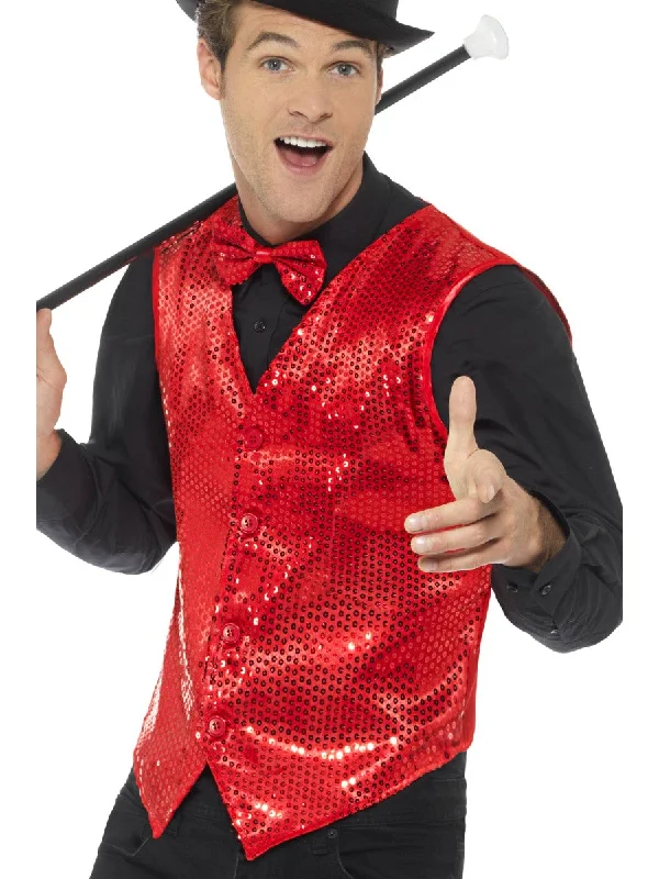 Exclusive Offers Adults Red Sequin Disco Cabaret Jacket