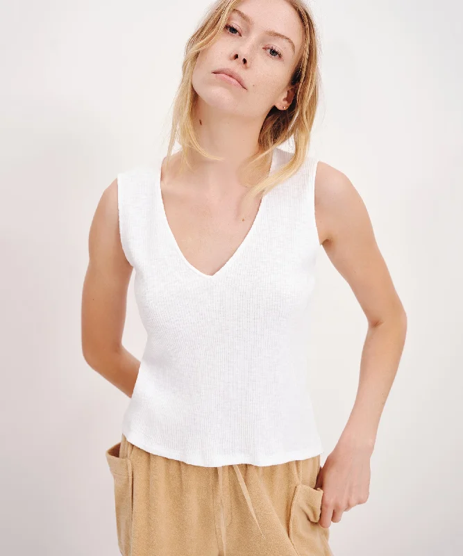 Special Price 4X2 Rib Muscle Tee - White