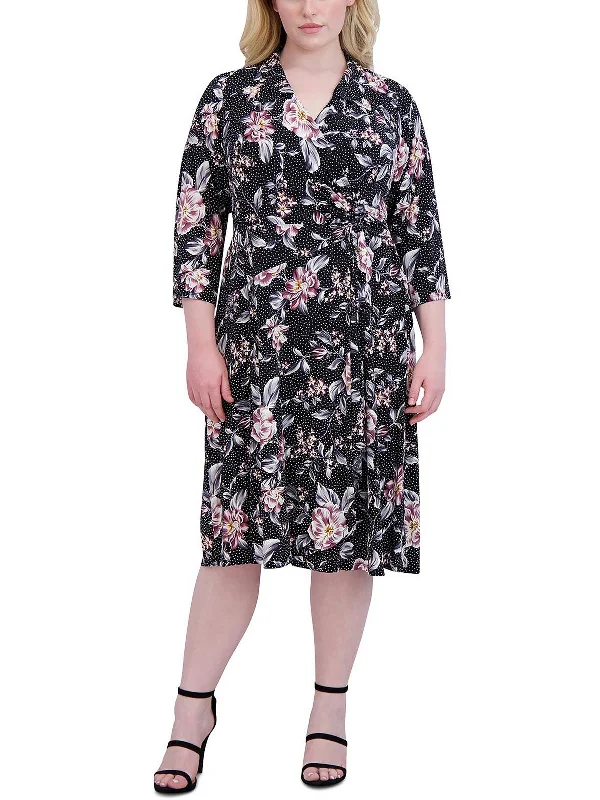 YEAR-End Clearance Plus Womens Jersey Knee Wrap Dress