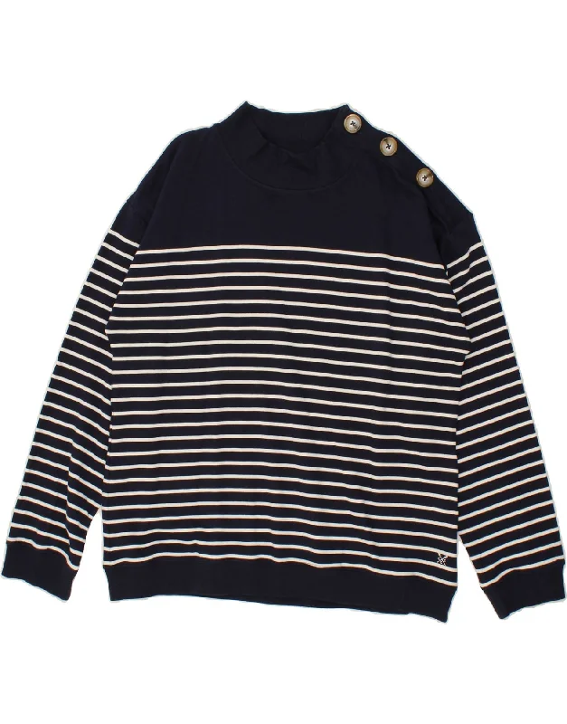 Midnight Sale CREW CLOTHING Womens Sweatshirt Jumper US 18 2XL Navy Blue Striped Cotton Midnight Sale CREW CLOTHING Womens Sweatshirt Jumper US 18 2XL Navy Blue Striped Cotton