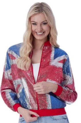 Limited Edition Sparkling Union Jack Sequin Bomber Jacket