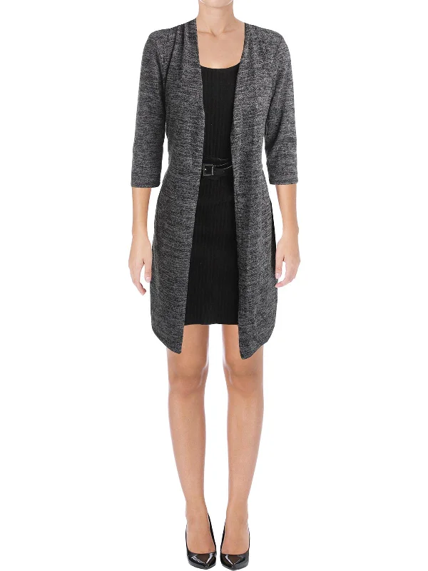Don't Wait Womens Marled Layered Sweaterdress