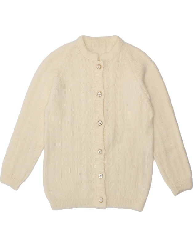 Discount Mania VINTAGE Womens Cardigan Sweater UK 10 Small Off White