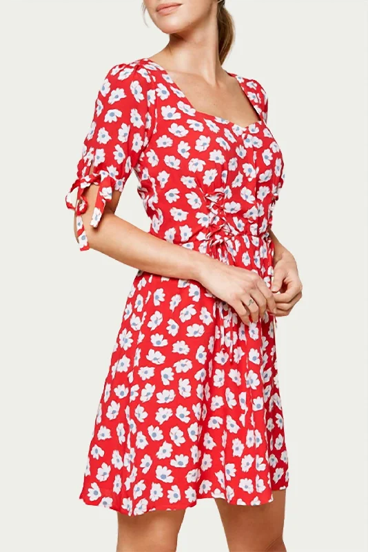 Special Promotion Good Grace Floral-Print Modal-Blend Mini Dress In Red Multi